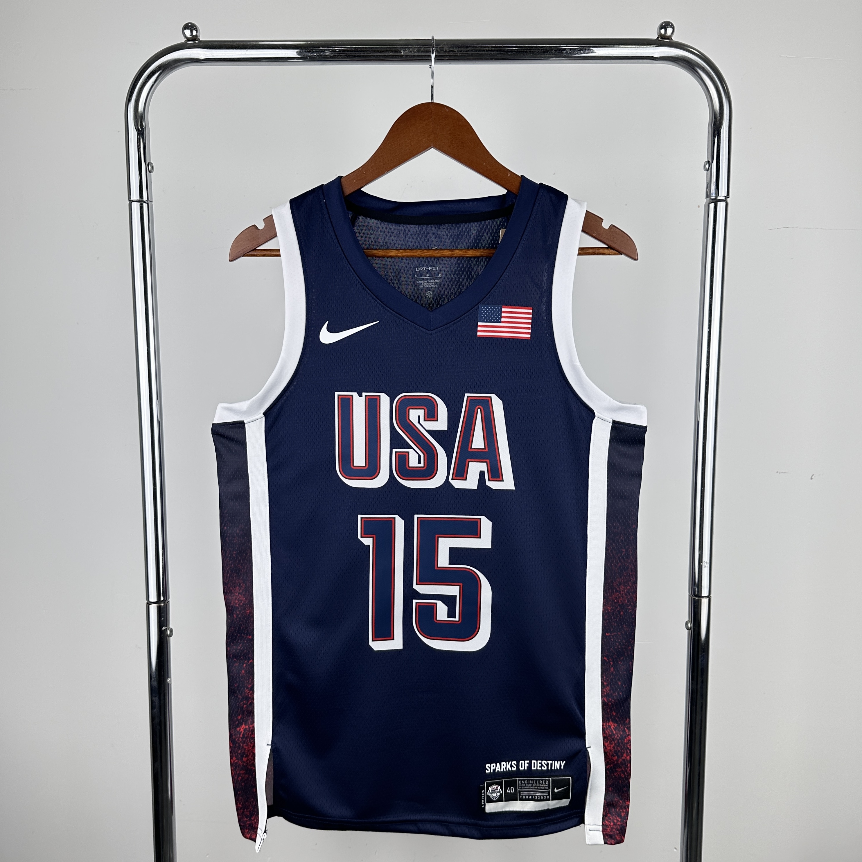2024 Olympic USA #15 Booker Blue Nike NBA Jersey->more jerseys->NBA Jersey